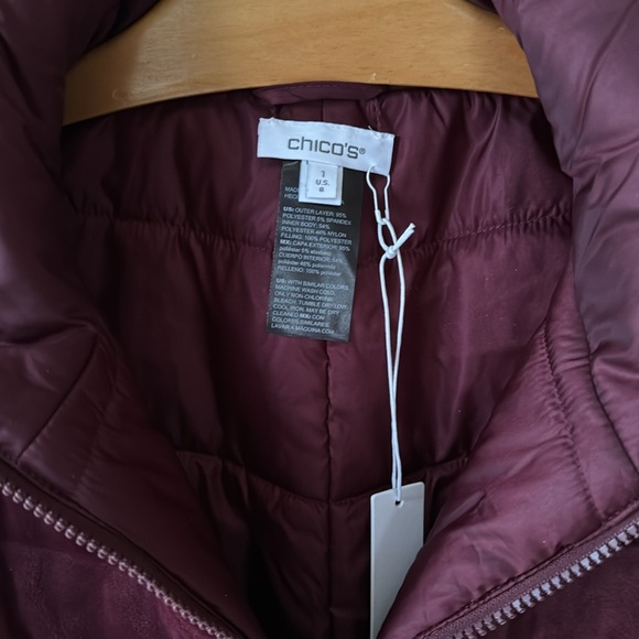 NEW Chico’s Zenergy Velour Reversible Vest Deep Merlot - Picture 6 of 13